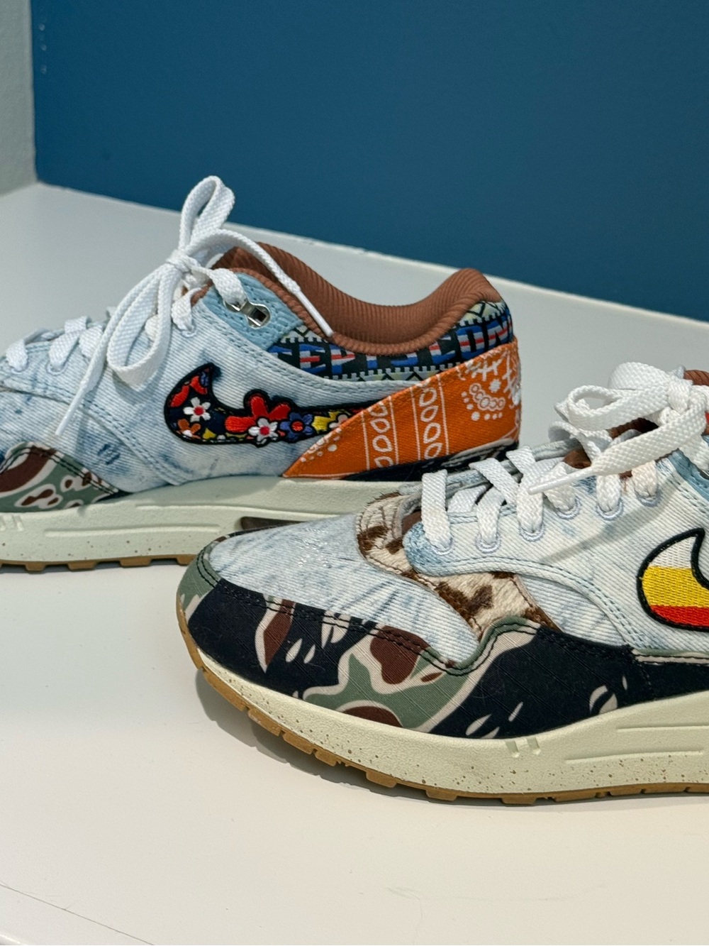 Like New - Nike Concept Mixed-Media Camo Accent Sneakers - White & Multi - Picture 3 of 6